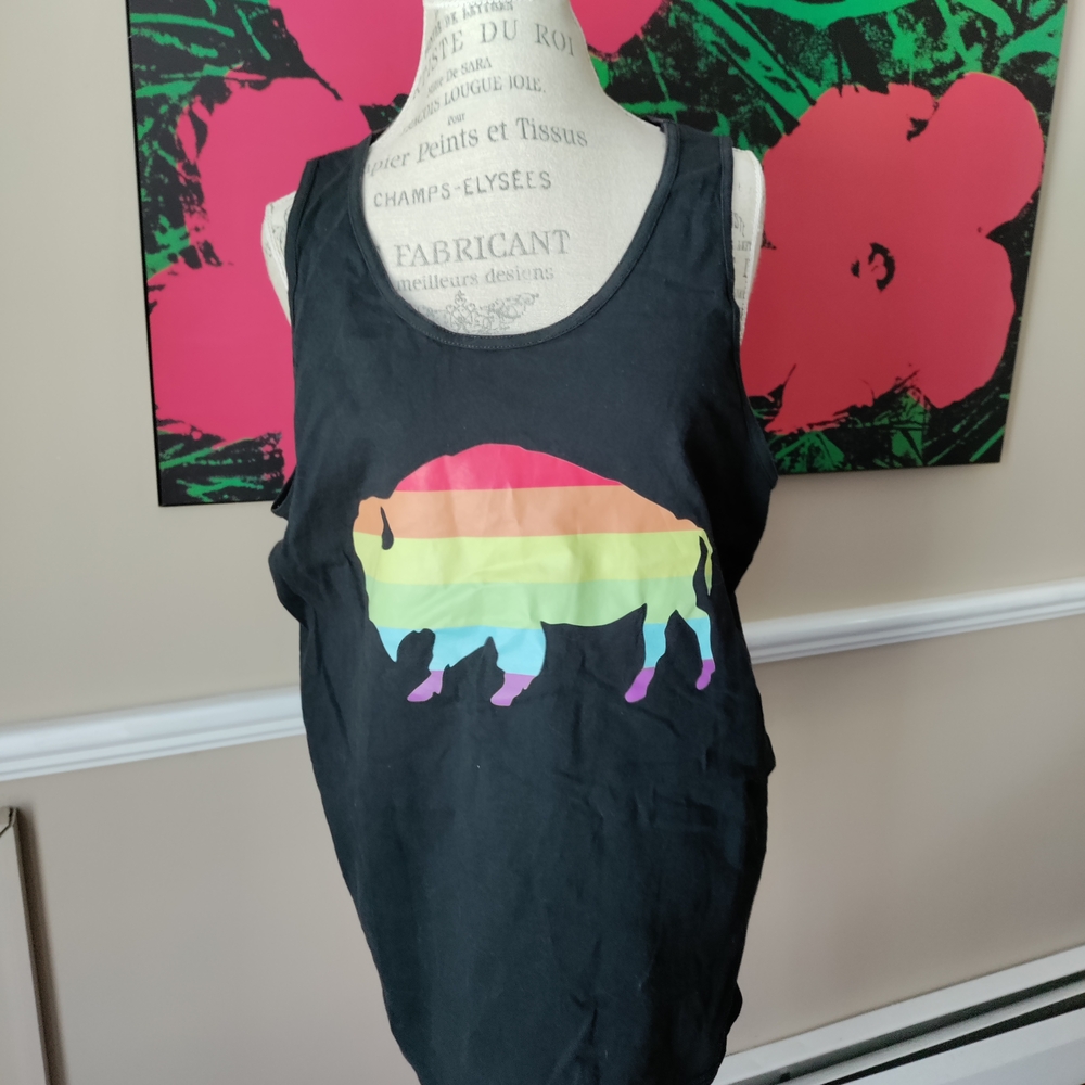 PRIDE Rainbow Buffalo NY Graphic Unisex Tank Top Size XL